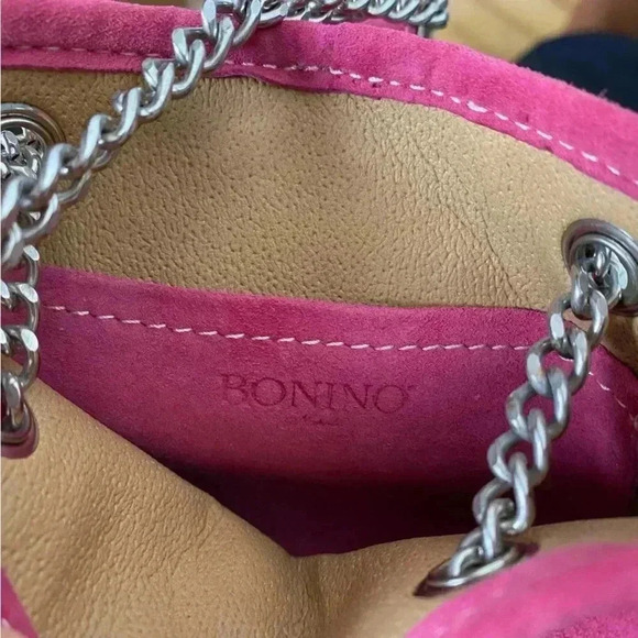 Bonino Small Pink Suede Crossbody/Shoulder Bag - Made in Italy leather bag - Picture 12 of 14